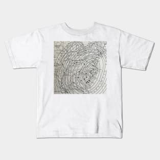 1886 Earthquake Seismic Map, antique vintage drawing Kids T-Shirt